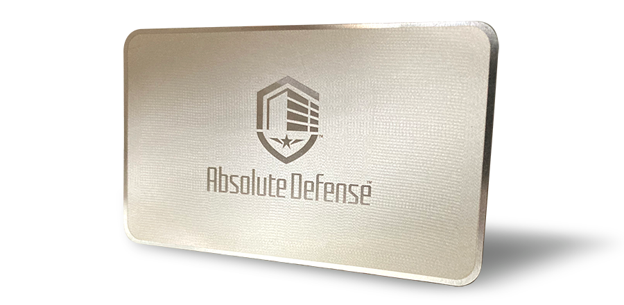 Absolute Defense Metal Business Card